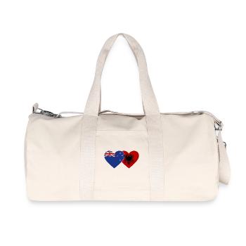 Nouvelle-Zélande Albanie Drapeau Coeur Utilisé - Sac de sport en toile recyclée Stanley/Stella - blanc naturel - Devant