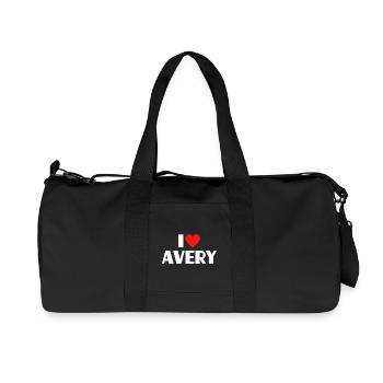 I love Avery Rotes Herz Liebe Fan Geschenk - Recycelte Canvas-Sporttasche von Stanley/Stella - Schwarz - Vorne