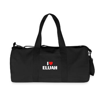 J’aime Elijah Red Heart Love Fan Gift - Sac de sport en toile recyclée Stanley/Stella - noir - Devant