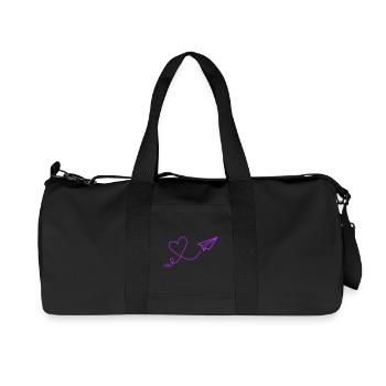 Heart Flight Paper Flight Illustration - Recycled Canvas Sports Bag by Stanley/Stella - black - Front