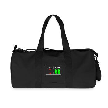 Dad vs Sons Neon Bottles - Recycled Canvas Sports Bag by Stanley/Stella - black - Front