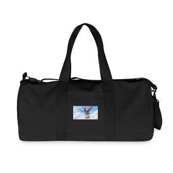 Un joli pigeon volant livrant un colis - Sac de sport en toile recyclée Stanley/Stella - noir - Devant