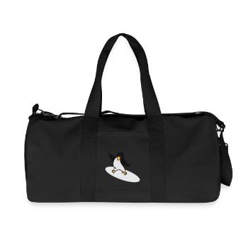 Surfer Pinguin / Surfer Penguin (3c) - Recycled Canvas Sports Bag by Stanley/Stella - black - Front