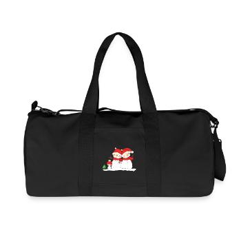 Christmas snowmen. - Recycelte Canvas-Sporttasche von Stanley/Stella - Schwarz - Vorne