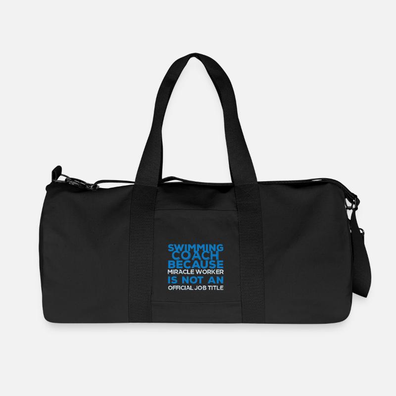 Schwimmen / Schwimmer: Swimming Coach, because - Recycelte Canvas-Sporttasche von Stanley/Stella - Schwarz