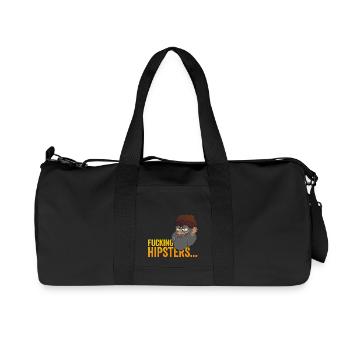 Anti Hipster Hobo - Fucking Hipsters - Recycelte Canvas-Sporttasche von Stanley/Stella - Schwarz - Vorne