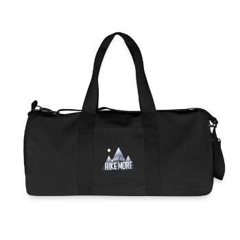 "Sorge weniger Wandern mehr" Wanderer T-Shirt - Recycelte Canvas-Sporttasche von Stanley/Stella - Schwarz - Vorne