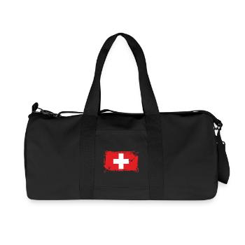 Flagge Schweiz, Switzerland, Swiss - Recycelte Canvas-Sporttasche von Stanley/Stella - Schwarz - Vorne