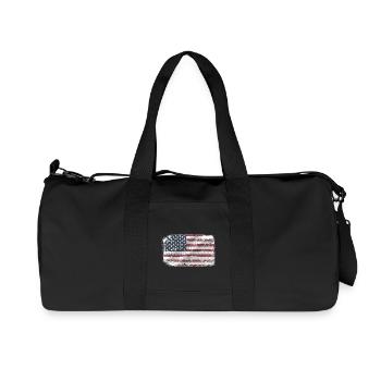 USA Vintage Flagge - USA Flag - Recycelte Canvas-Sporttasche von Stanley/Stella - Schwarz - Vorne