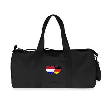 Holland Germany Flag Heart - Recycled Canvas Sports Bag by Stanley/Stella - black - Front