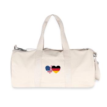 USA Deutschland Flagge Herz - Recycelte Canvas-Sporttasche von Stanley/Stella - Naturweiß - Vorne