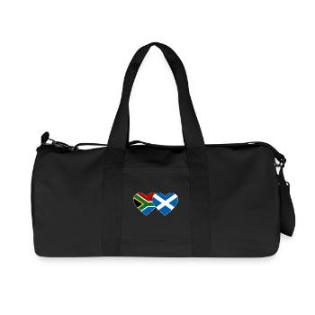 South Africa Scotland Flag Heart - Recycled Canvas Sports Bag by Stanley/Stella - black - Front