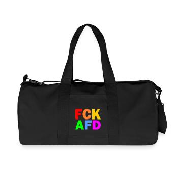 Fck afd - Recycelte Canvas-Sporttasche von Stanley/Stella - Schwarz - Vorne