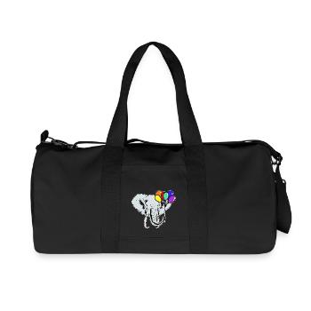 Elephant Elephant Balloons Rainbow LGBT - Recycled Canvas Sports Bag by Stanley/Stella - black - Front