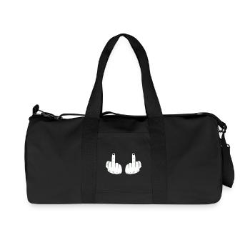middle finger hands - Recycled Canvas Sports Bag by Stanley/Stella - black - Front