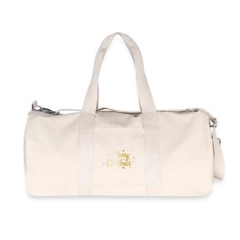 Merry Christmas - Recycled Canvas Sports Bag by Stanley/Stella - natural - Front
