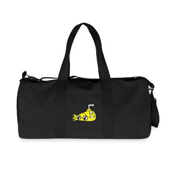 Lustiges U-Boot mit Gesicht Lächelt Comic Cartoon - Recycelte Canvas-Sporttasche von Stanley/Stella - Schwarz - Vorne