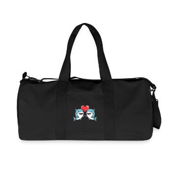 Couple de requins Amour Saint-Valentin - Sac de sport en toile recyclée Stanley/Stella - noir - Devant