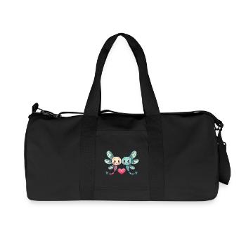 Libelle Paar Liebe Valentinstag - Recycelte Canvas-Sporttasche von Stanley/Stella - Schwarz - Vorne