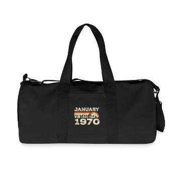 Januar 1970 Vintage Geburtstag 1970er Jahre, Jahrgang 1970 - Recycelte Canvas-Sporttasche von Stanley/Stella - Schwarz - Vorne