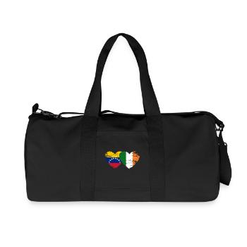 Venezuela Ireland Hearts Collage - Recycled Canvas Sports Bag by Stanley/Stella - black - Front