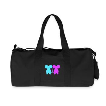 2 souris couple deux amoureux Saint-Valentin femme homme - Sac de sport en toile recyclée Stanley/Stella - noir - Devant