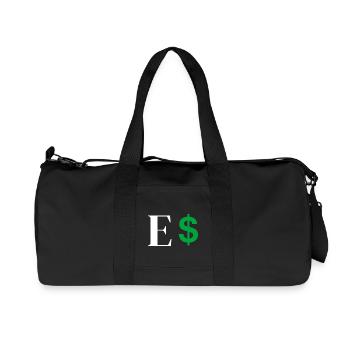 Buchstabe E Dollar - Recycelte Canvas-Sporttasche von Stanley/Stella - Schwarz - Vorne