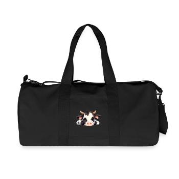 Müde Kuh - genervte Tiere - Recycelte Canvas-Sporttasche von Stanley/Stella - Schwarz - Vorne