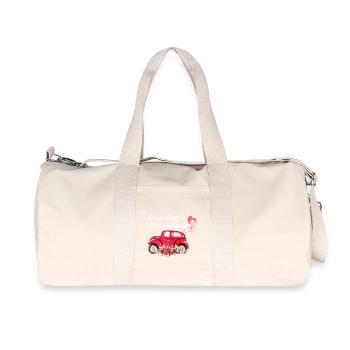Bridesmaid Car Bride Floral - Recycled Canvas Sports Bag by Stanley/Stella - natural - Front