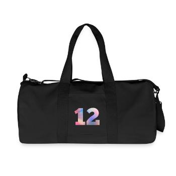 Colorful Number 12 - Recycled Canvas Sports Bag by Stanley/Stella - black - Front