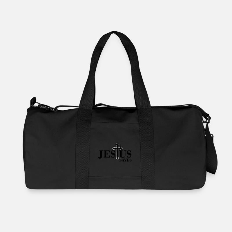 Jesus Rettet - Recycelte Canvas-Sporttasche von Stanley/Stella - Schwarz