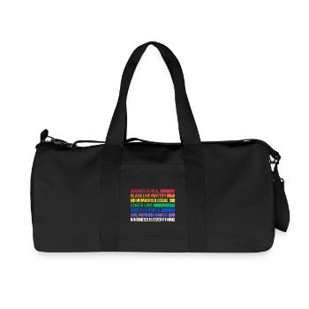 Rainbow Regenbogen Lesbe Pride LGBTQ - Recycelte Canvas-Sporttasche von Stanley/Stella - Schwarz - Vorne