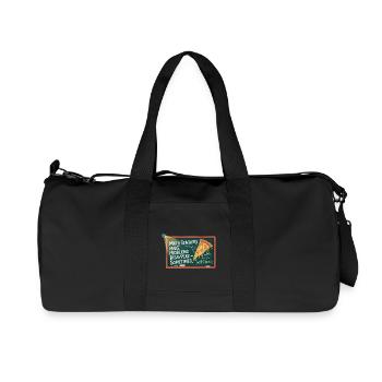 Funny Math Teacher Design Pizza & Problem Solving - Recycled Canvas Sports Bag by Stanley/Stella - black - Front