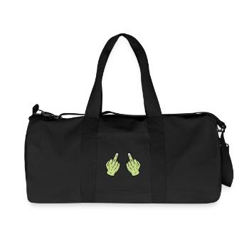Mittelfinger Hand Frech - Recycelte Canvas-Sporttasche von Stanley/Stella - Schwarz - Vorne