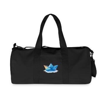 Paper Boat Watercolor - Recycled Canvas Sports Bag by Stanley/Stella - black - Front