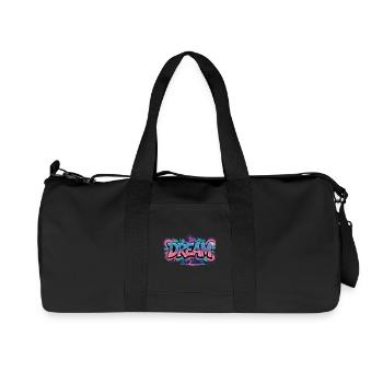 Un design de graffiti DREAM plein de couleurs et de motivation - Sac de sport en toile recyclée Stanley/Stella - noir - Devant