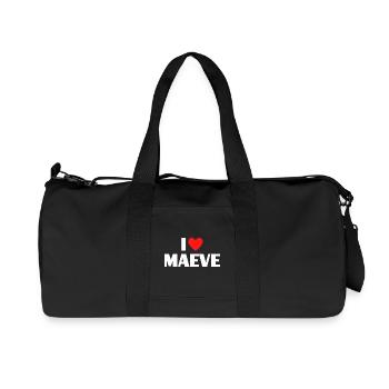 I love Maeve Rotes Herz Liebe Fan Geschenk - Recycelte Canvas-Sporttasche von Stanley/Stella - Schwarz - Vorne