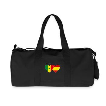 Spain Senegal Flag Heart - Recycled Canvas Sports Bag by Stanley/Stella - black - Front