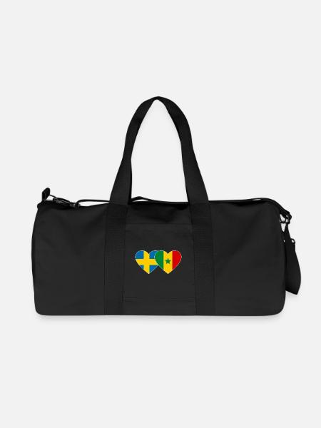 Schweden Senegal Flagge Herz - Recycelte Canvas-Sporttasche von Stanley/Stella - Schwarz