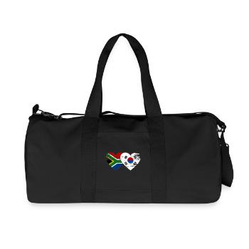 Afrique du Sud Drapeau de la Corée du Sud Coeur - Sac de sport en toile recyclée Stanley/Stella - noir - Devant