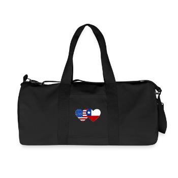 États-Unis Chili Drapeau Coeur - Sac de sport en toile recyclée Stanley/Stella - noir - Devant