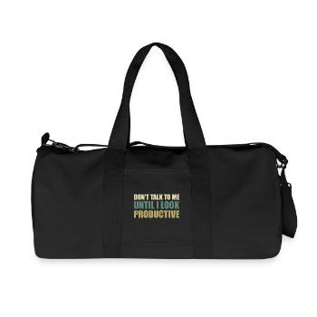 Don't talk to me until I look productive - Recycled Canvas Sports Bag by Stanley/Stella - black - Front