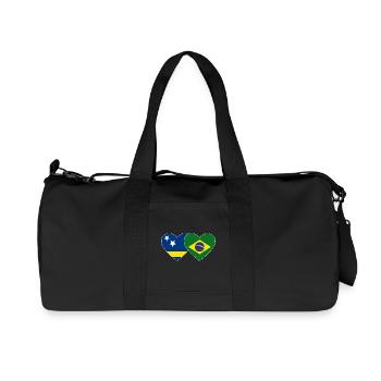 Curaçao Brazil Flag Heart - Recycled Canvas Sports Bag by Stanley/Stella - black - Front