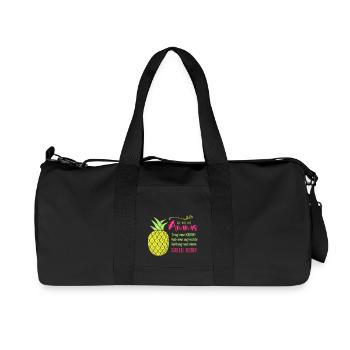 Ananas Krone Spruch - Recycelte Canvas-Sporttasche von Stanley/Stella - Schwarz - Vorne