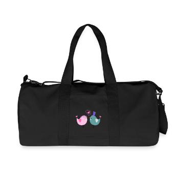 Bird Wedding - Recycled Canvas Sports Bag by Stanley/Stella - black - Front