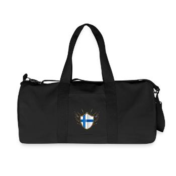 Finland flag coat of arms 014 - Recycled Canvas Sports Bag by Stanley/Stella - black - Front