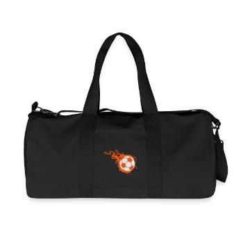 soccer ball flame fireball 302 - Recycled Canvas Sports Bag by Stanley/Stella - black - Front