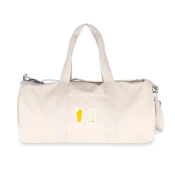 pression - depression - bière - Sac de sport en toile recyclée Stanley/Stella - blanc naturel - Devant