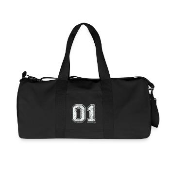 01 in white in the used look - Recycled Canvas Sports Bag by Stanley/Stella - black - Front