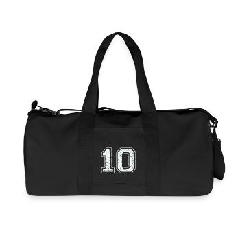 10 dans blanc in Used Look - Sac de sport en toile recyclée Stanley/Stella - noir - Devant